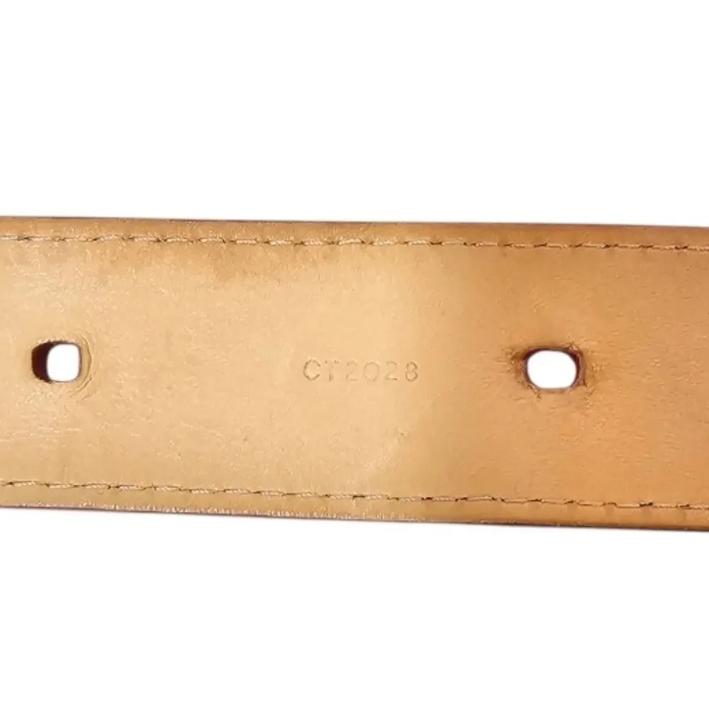 Louis Vuitton Red Vernis Leather Belt Gold Buckle Size 90/36 Made in France
